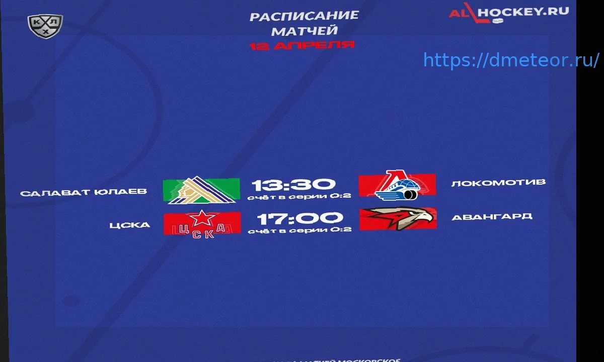 Кубок Гагарина: Результаты матчей 12 апреля — «Салават Юлаев» против «Локомотива», ЦСКА против «Авангарда»